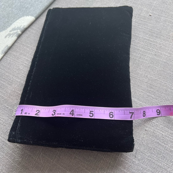 Velvet clutch with personalized gold beaded detail. NWT - Picture 7 of 8